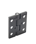 JL715 adjustable torque position control hidden hinge, black metal, 80x65.5x6mm, 1pc, front view
