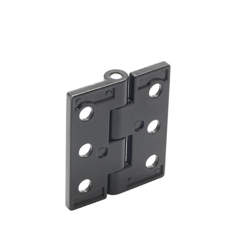 JL715 adjustable torque position control hidden hinge, black metal, 80x65.5x6mm, 1pc, front view
