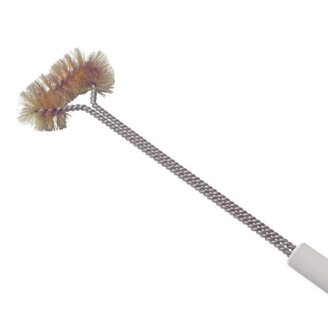 Heavy Duty Deep Fryer Basket Cleaning Brush With High Temp Brass Bristles Heat Resistant Up To 750F shown on white background