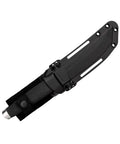 Outdoorsman Fixed Blade Knife With Six Inch VG 10 San Mai Blade in Secure Ex Sheath with Kray Ex Handle, top view