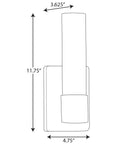 Blanco LED Collection Black One Light LED Wall Bracket dimensions with 11.75" height, 4.75" width, 3.625" depth for modern homes