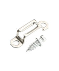 Kickass Hidden Furniture Connector Screws And Steel Cabinet Joinery Hardware Kit Featuring One Hundred Heavy Duty Invisible Assembly Clamps For Easy Office Closet And Shop Buildouts, stainless steel screws and connector pieces.