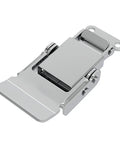 Heavy Duty Toggle Hasp Latch For Secure Safe Box And Tool Case With Spring Latch, stainless steel latch close-up