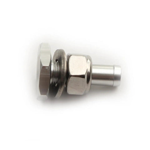 Solid Aluminum Soft Mount Vacuum Line Fitting Kit For 10mm Silicone Hose With Lock Nut Washer And O Ring Seal close-up