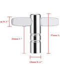 Pro Grade Four Pack Drum Tuning Keys Set With Two Standard Keys And Two Continuous Motion Speed Keys Chrome Plated Steel Durable Drum Tuner Kit For Easy Head Changes Quick Tuning And Smooth Percussion Maintenance. Chrome drum tuning key, 37mm long.