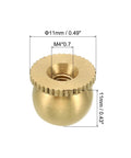 Brass M4x0.7 Finial Lamp Knob Cap measuring 11mm, detailed view showing thread size M4x0.7.