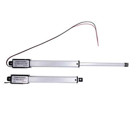 Two 12V Micro Electric Linear Actuator Kits with 30N 60N 100N 150N Torque, 30mm To 150mm Stroke for DIY projects.