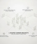 L Shaped Corner Brackets Set Of 50 White Iron Right Angle Supports For Furniture Assembly Cabinets Shelf Braces And Drawers Reinforcement