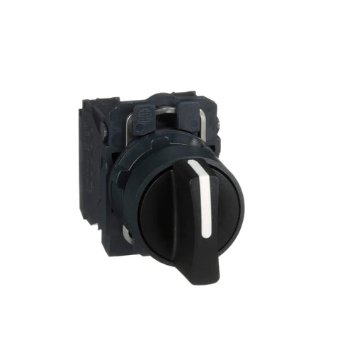 Harmony XB5 Selector Switch For Industrial Machinery With Plastic Bezel, 3 Positions Stay Put Operation, 2 NO Contacts, side view