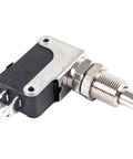 Side view of V-16-1CQ Limit Fretting Switch Panel Type Point Action Travel Switch with M10 mounting for machinery.