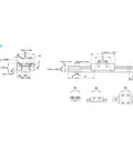 Technical dimensions of Beefy 500mm Linear Motion Guide Rail With Slide Block Assembly for CNC Machines and 3D Printers