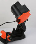 Heavy Duty 110V Electric Chainsaw Sharpener With A Snappy 4800 RPM Bench Grinder Setup side view showcasing adjustment features.