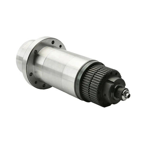 Built Tough Industrial Bt30 Atc Spindle With Five Heavy Duty Bearings And Synchronous Belt Drawbar For Cnc Milling Router Power Head Motor Plus Fast Swap Tool System displayed at an angle.