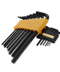 Top Grade 14 Pack Double End Hex Wrench Set With Short Long Arms For Deep Reach Repairs And Tight Space Jobs Perfect Multi Size SAE Socket Driver Tool Kit Upgrade Your Garage Gear Today black alloy hex key set with holder, SAE and metric sizes