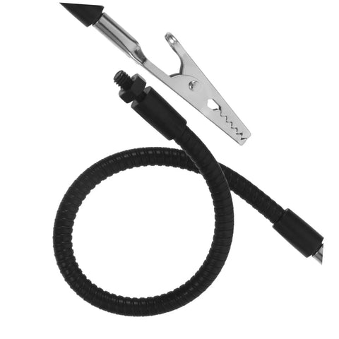 Close-up of an adjustable arm and clip from Six Piece Flexible Third Hand Soldering Tool Set With Adjustable Arms PCB Holder And Magnifying Lamp