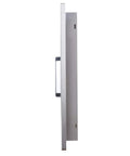 Side view of Stainless Steel Flush Mount Outdoor Kitchen Door Set Double Access Door 30 Inch Wide 21 Inch High Rust Resistant And Weatherproof.