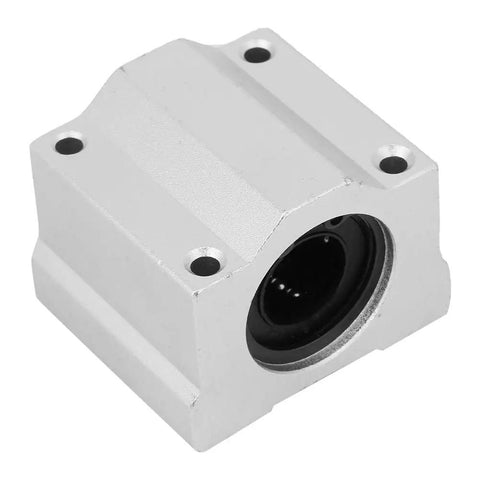 High Octane Aluminum Alloy SCS16UU Linear Ball Bearing Slide Block showing aluminum body and inner bearing for CNC use.