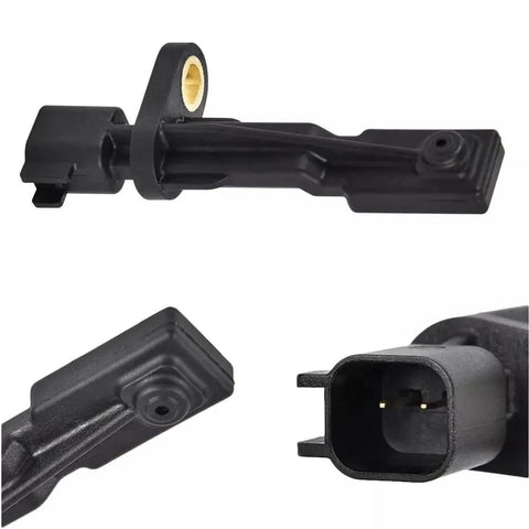 Rock Solid Two Piece Rear Abs Wheel Speed Sensors For Jeep Wrangler Jeep Liberty And Dodge Nitro 2007 To 2017 connectors showing plug design and mounting area.