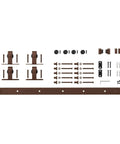 72 Inch Mini Barn Door Hardware Kit For Double Cabinet Doors Top Mount Design Oil Rubbed Bronze Finish Includes Trimmable Rail