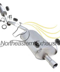 Exhaust Resonator Pipe and Muffler Kit for 2002 2003 2004 Honda CR-V 2.4L Stainless Steel 409 with hardware included