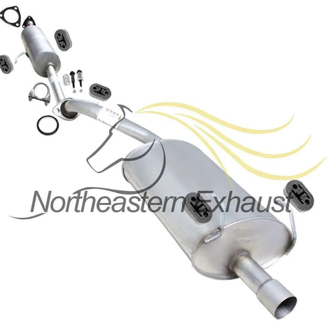 Exhaust Resonator Pipe and Muffler Kit for 2002 2003 2004 Honda CR-V 2.4L Stainless Steel 409 with hardware included