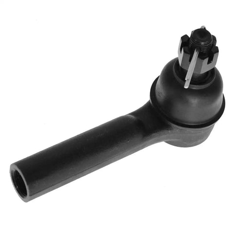 Banish Death Wobble With These Heavy Duty Front Control Arms And Ball Joints Including Sway Bar Links And Tie Rods 8 Piece Steering Suspension Kit Fits Dodge Ram 1500 Trucks. Close-up of tie rod end showing ball joint and metal finish.