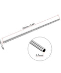 Side view: uxcell 304 stainless steel round tubing, 2 mm OD, 0.3 mm wall, 250 mm length, set of 8
