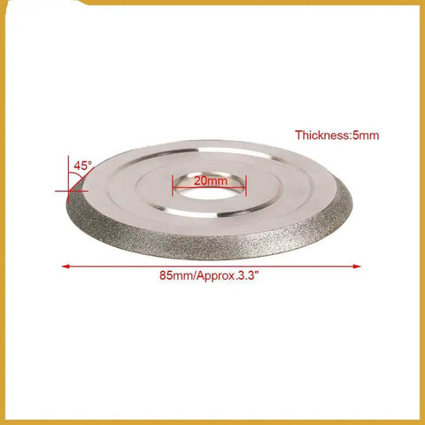 Grinding Wheel 85x20x5mm Grit 150 Pro Grade Diamond Cutter showing 45° angle and specifications