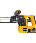Dust Extractor Telescope With Hose For SDS Rotary Hammers Black Pro Grade Attachment on a yellow and black rotary hammer
