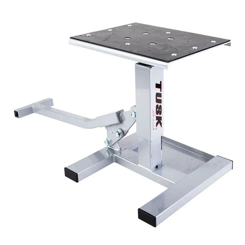 Height Adjustable Dirt Bike Lift Stand For Off Road And Motocross Maintenance 9 To 17.5 Inches Lift Beefy Stable Steel Frame