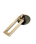Set Of 6 Brass Cabinet Knobs And Tear Drop Pull Handles In Bronze Finish Durable Brass Construction For Cabinets And Drawers Includes Screws Total Size 58mm Long By 25mm Wide With Round 25mm Diameter And Rectangular 47x16mm Options, close-up view of tear drop pull handle with round base