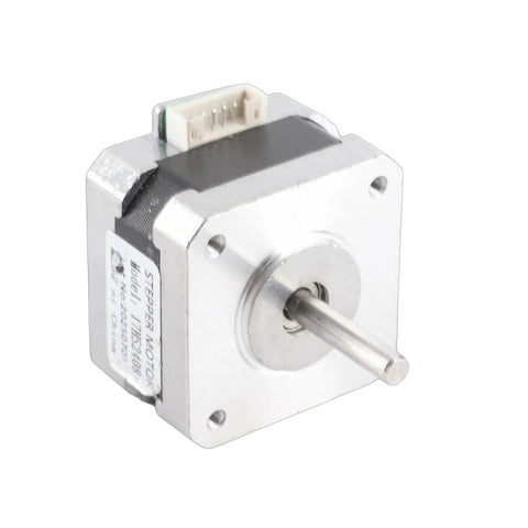 Close-up of 17HS2408 4 Wire Stepper Motor Quiet High Torque Nema 17 Servo Unit on white background for CNC applications.