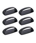 6 Pack Self Stick Cabinet Handles And Drawer Pulls With Adhesive, Drill Free Installation, Peel And Stick Knobs in black