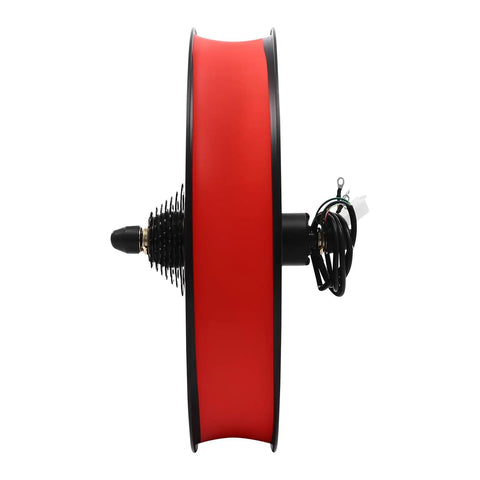 Beast 1000W Fat Tire Ebike Brushless DC Motor Conversion Kit red rear hub motor for 20-inch wheels side view