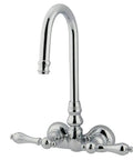 Old School Leg Tub Filler With Metal Lever Handles In Polished Chrome, Solid Brass Construction, Drip Free Ceramic Disc Cartridge