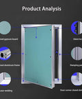 First Class Aluminum Access Door For Drywall Delivering Fire Safe Flush Fit And Sneaky Crawl Space Portal With No Sweat Setup And Solid Core Construction Ideal For Motels Condos And Major Revamps product analysis showing thickened frame and gypsum board