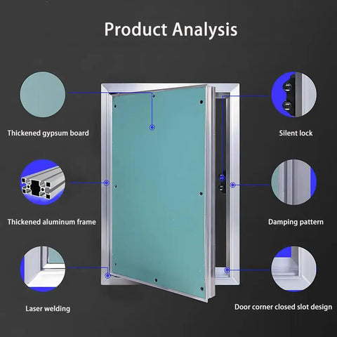 First Class Aluminum Access Door For Drywall Delivering Fire Safe Flush Fit And Sneaky Crawl Space Portal With No Sweat Setup And Solid Core Construction Ideal For Motels Condos And Major Revamps product analysis showing thickened frame and gypsum board