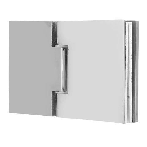 Heavy Duty 304 Stainless Steel Beveled Double Sided Shower Door Hinge With Complete Installation Kit close-up view.