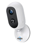 2K Outdoor Wireless Battery Powered Camera with 5200mAh Dual Batteries, IP66 Waterproof, wall-mounted view