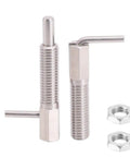 M16 Stainless Steel Retractable Indexing Plunger Pins 2 Pack Spring Loaded Latch With Nut, 102mm length, durable hardware.