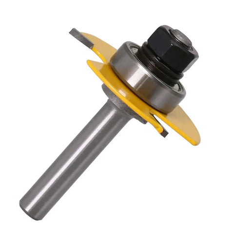Top Notch 2 Piece Slot Cutter Router Bit Set With Stacked And Bearing Guided 3 Wing Cutters, 8mm shank, precision woodworking tool.