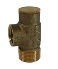 Rock Solid Lead Free Brass Pressure Relief Valve With 100 Psi Cold Water Safety Shield For Well Tanks And Pump Plumbing Systems, 3/4 X 1/2 Inch connector.
