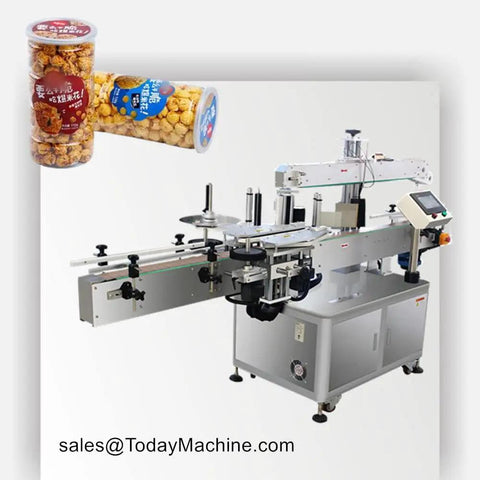 Heavy Duty Automatic Linear Labeling Machine For Plastic Glass Bottles Using Hot Melt Glue To Apply Opp Bopp Labels with jars.