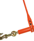 Close-up of Grade 70 Three By Eight Inch Chain And Binder Kit With Two Chains And Two Binders For Flatbed Hauling And Load Securement
