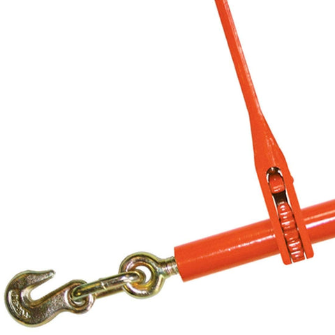 Close-up of Grade 70 Three By Eight Inch Chain And Binder Kit With Two Chains And Two Binders For Flatbed Hauling And Load Securement