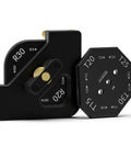 Quick Change Chamfering Router Template Multi Angle Alloy Guide for precise cuts, matte black finish with angle markings.