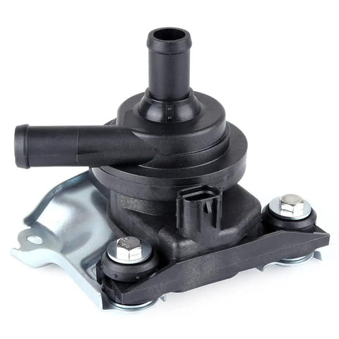 High Output Auxiliary Electric Water Pump For 2004 Through 2009 Toyota Prius Hybrid 1.5L Engine close-up view showing inlet and outlet.