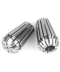 Precision ER16 Spring Collet Set With 0.005mm Accuracy For CNC Engraving Machines And Milling Cutters Plus Safe Slip Resistant Clamping Power, showing two metal collets.