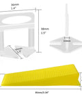 Tile Leveling System With Plier And 300 Clip Spacers And 100 Reusable Wedges For Stone And Tile Installations, Includes 1/8 Inch Spacers, dimensions shown.