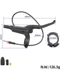 Metal E Bike Brake Lever For Nutt Brake Handles, shown with dimensions and additional parts, suitable for electric scooters and bicycles.